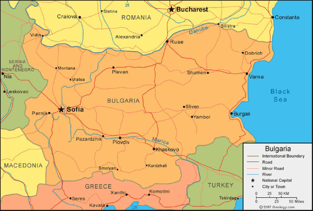 Bulgaria political map