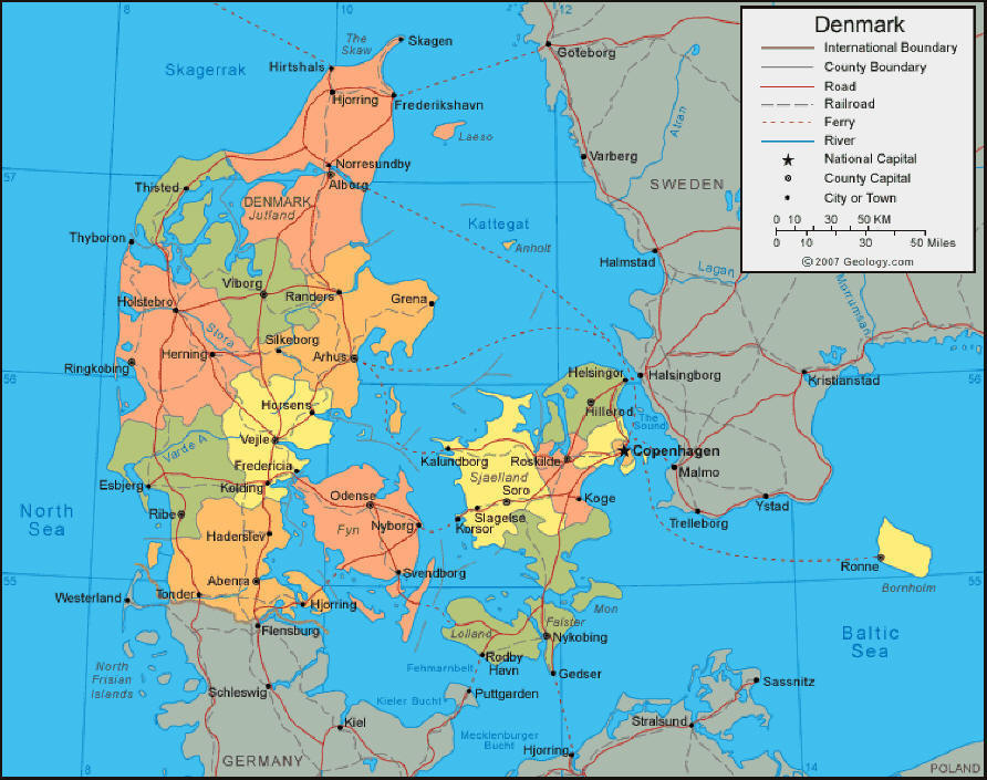 Denmark political map