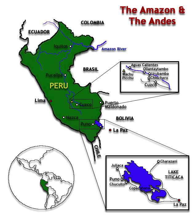 Peru Map for Sacred Site Tours