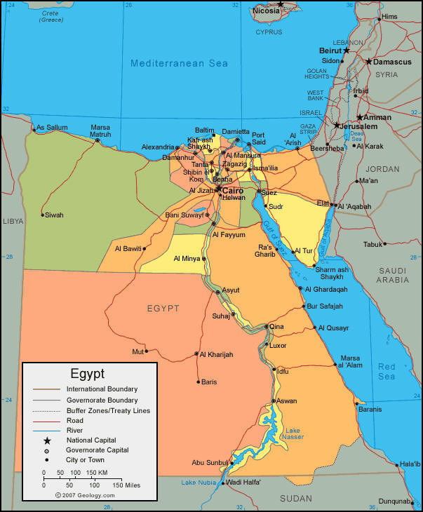 Egypt political map