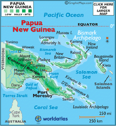 map of Papua New Guinea