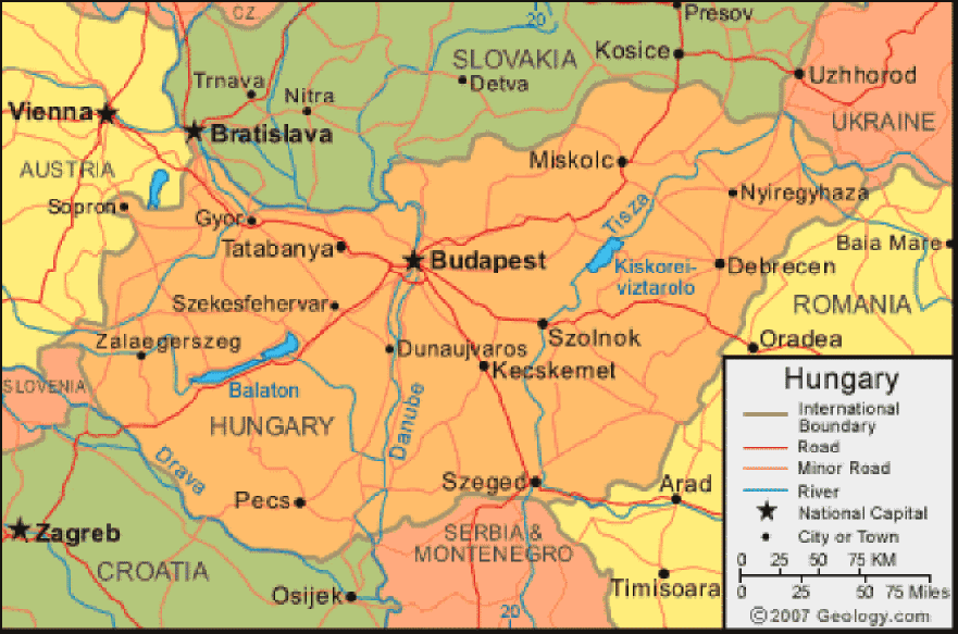 Hungary political map